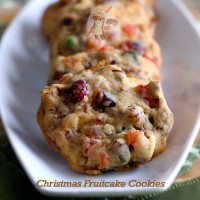 Eggless Christmas Fruitcake Cookies